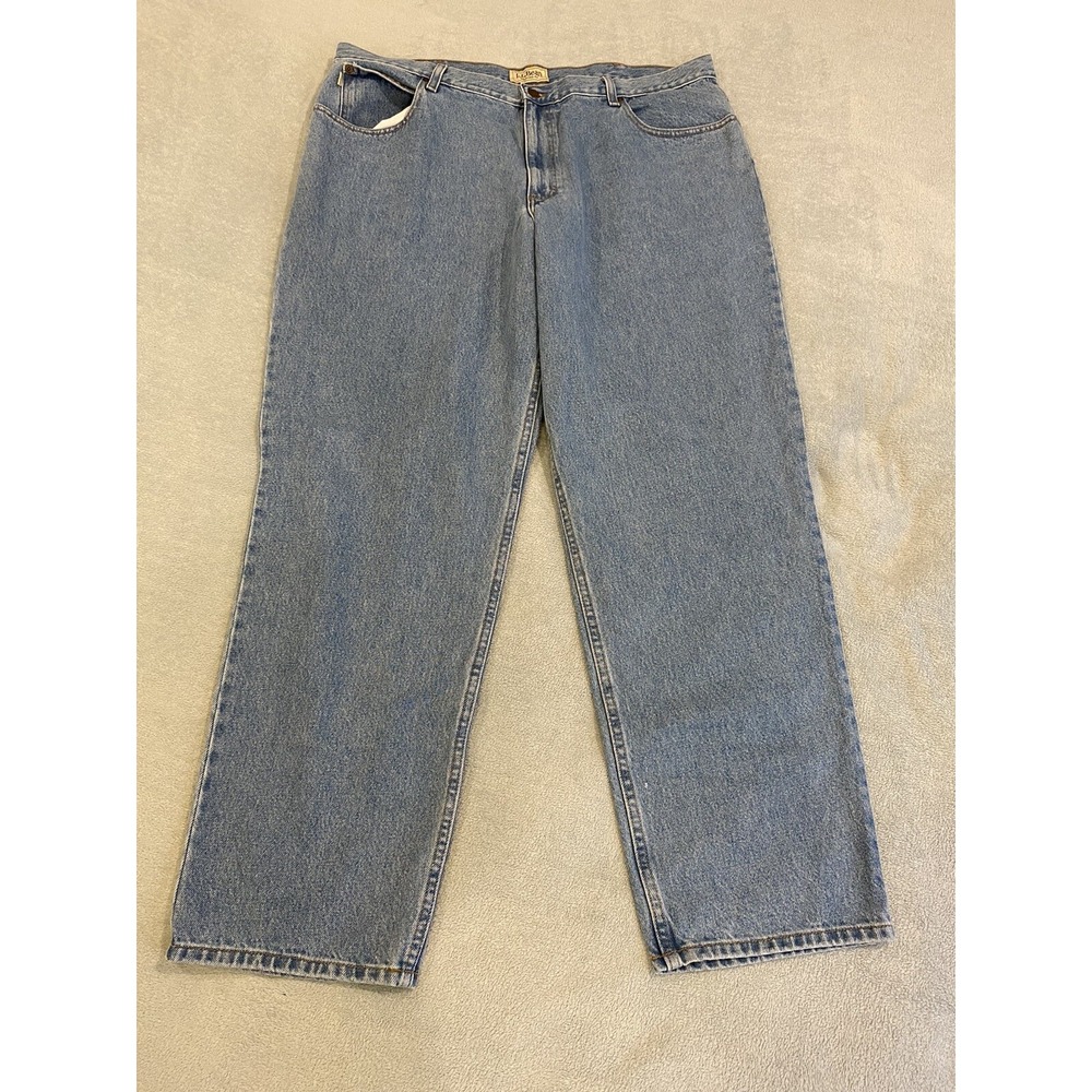 LL Bean Jeans Mens 42x32 Blue Straight Leg Denim Medium Wash